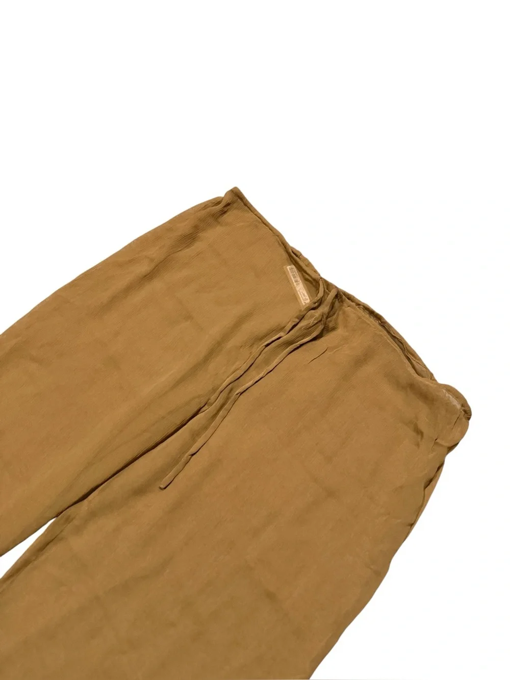 Skims Silk Crinkle Chiffon Cover-Up Pant in Almond